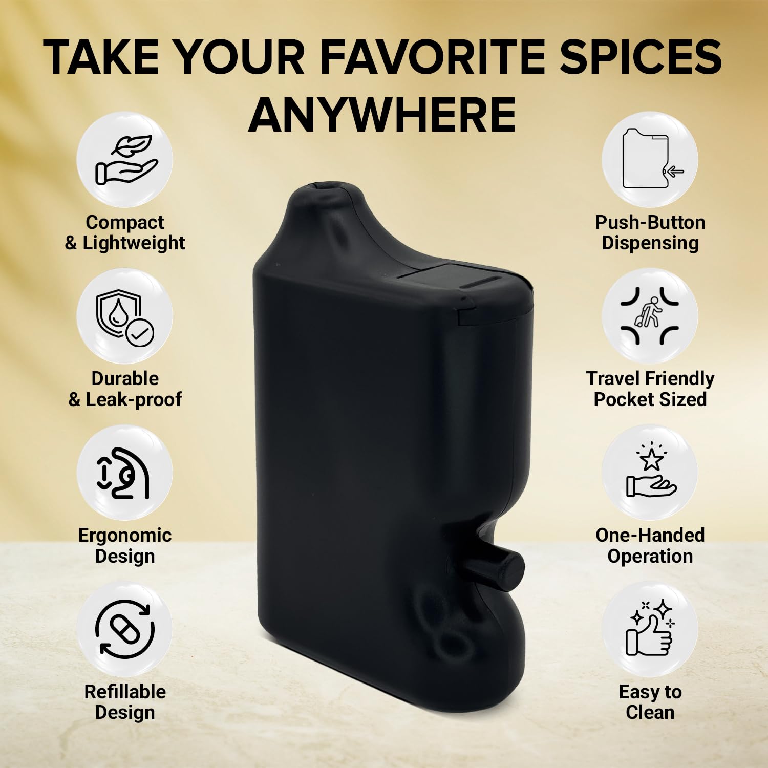 Speed Bump plastic salt and pepper shaker with lid ready for casual dining.