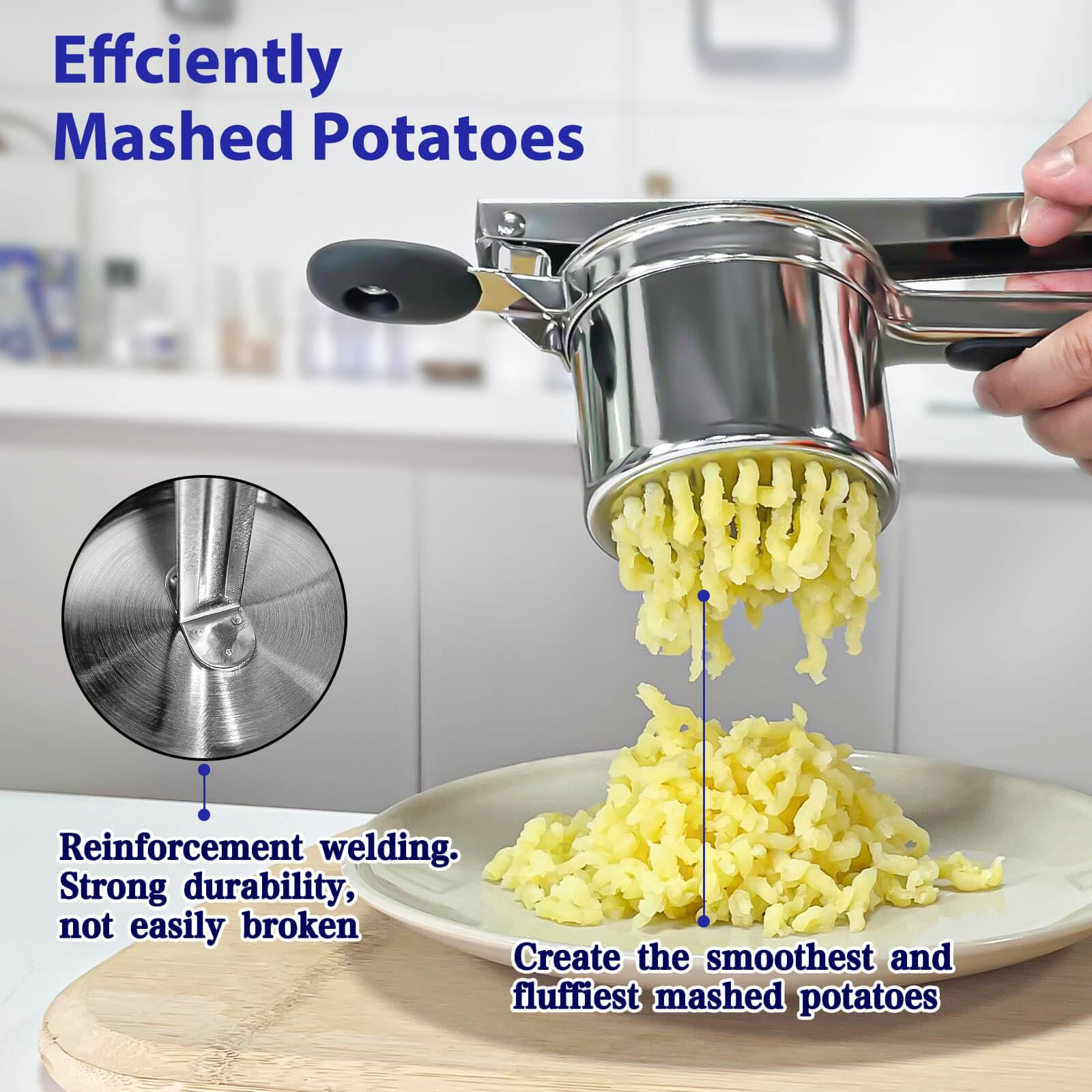 SPEENSUN heavy-duty stainless steel ricer resists staining and rust