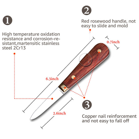 SPEENSUN oyster knife rosewood handle provides comfortable anti-slip grip
