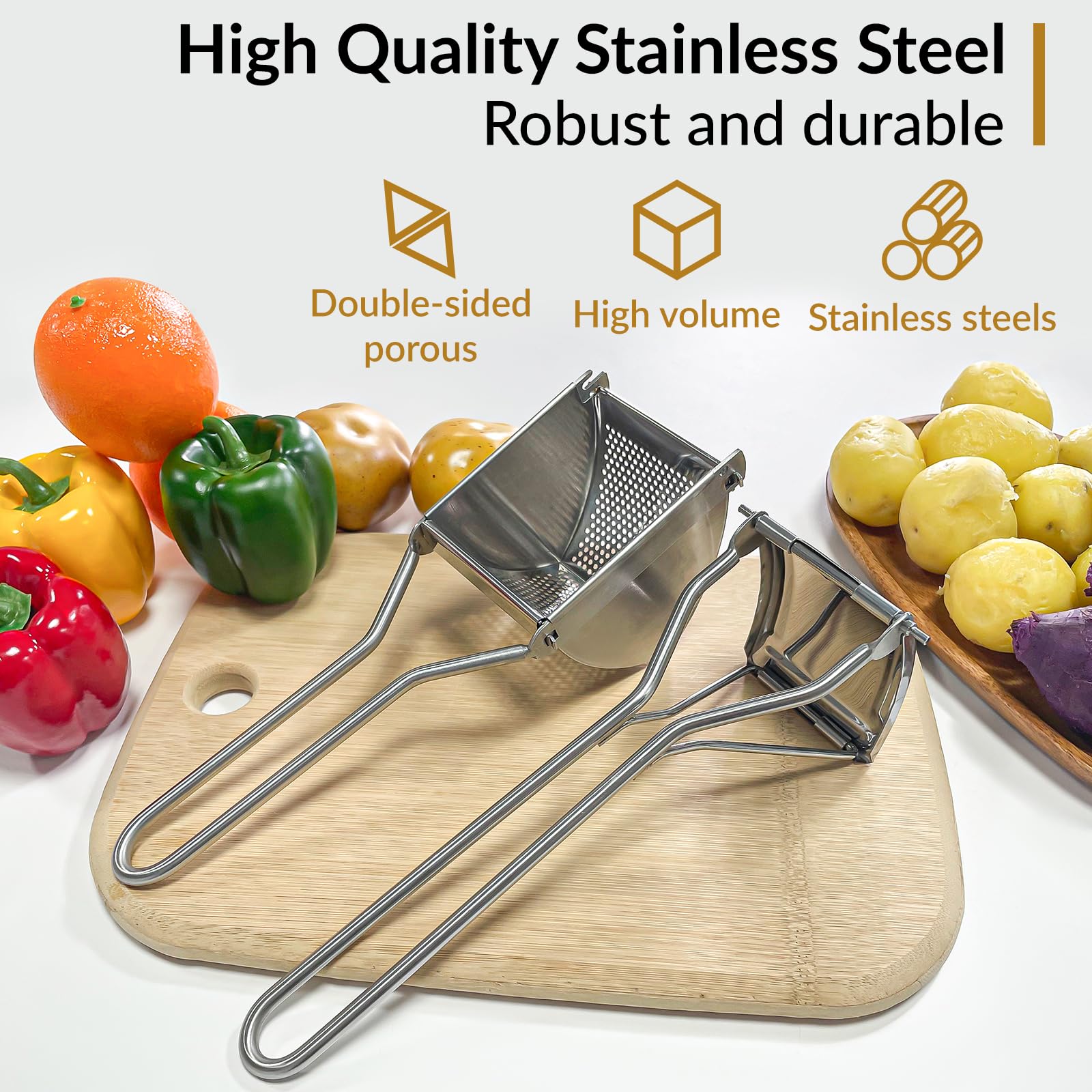 SPEENSUN ricer disassembled for effortless cleaning and dishwasher compatibility.
