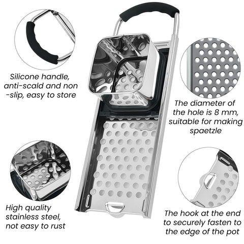 Speensun Spaetzle Maker handle provides ergonomic grip for easy use.