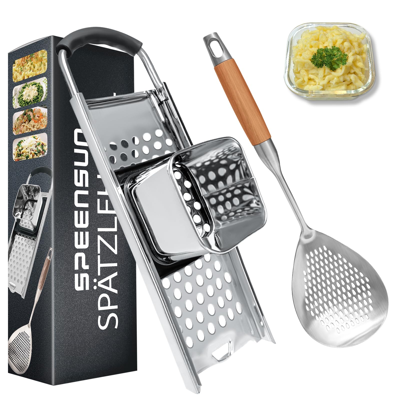 SPEENSUN spaetzle maker front view for efficient homemade noodles
