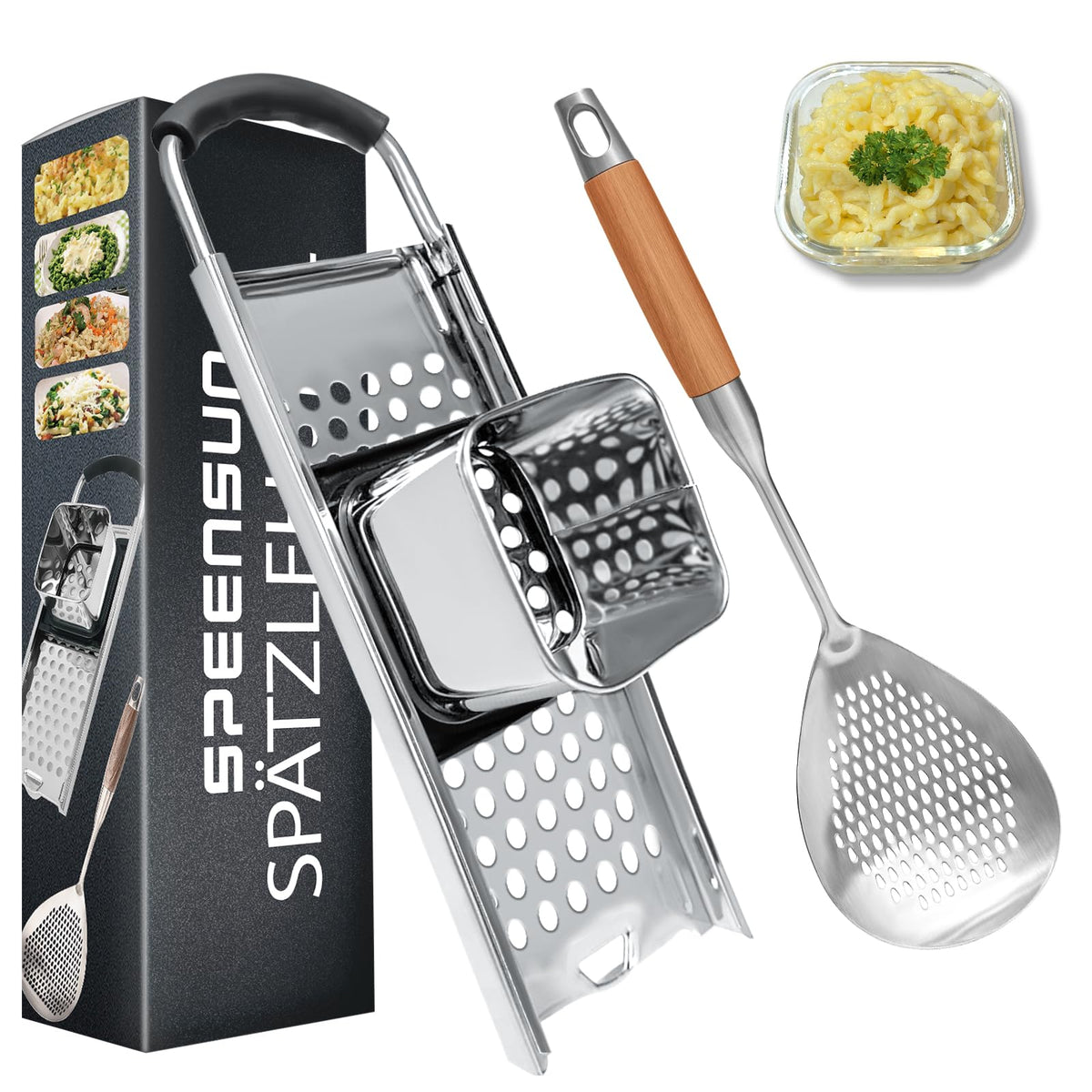 SPEENSUN spaetzle maker front view for efficient homemade noodles