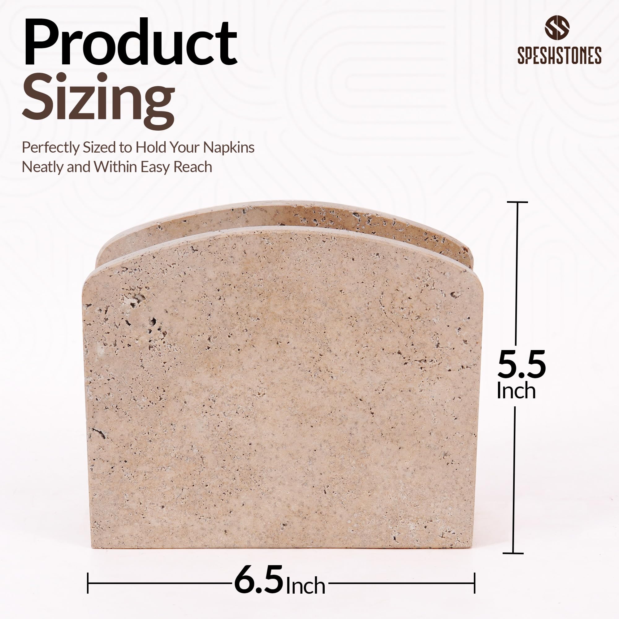SPESHSTONES marble napkin holder in gift-ready packaging for housewarmings.