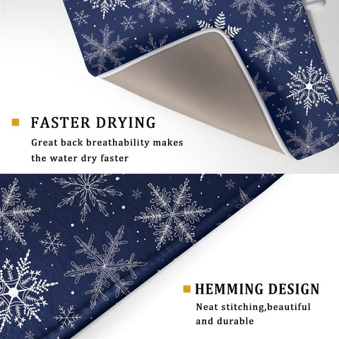 Sphragiyn Winter Blue Snowflake mat in large 18x24 inches protects countertops.