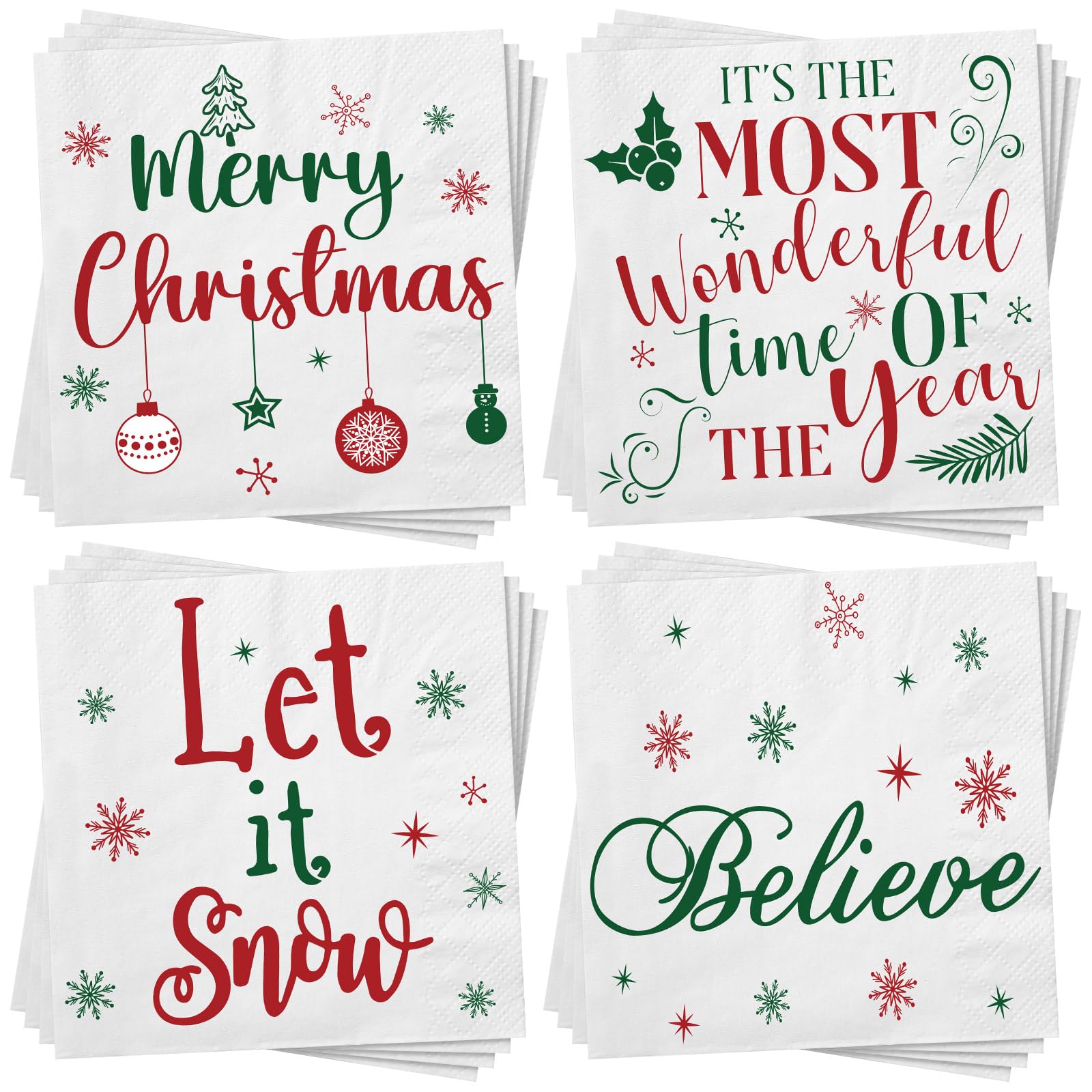 Spiareal Christmas napkins 200-pack for festive table setting and quick cleanup.