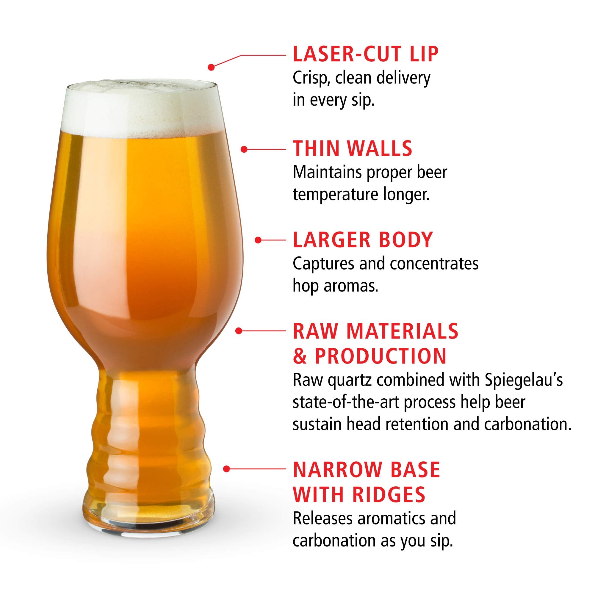 Spiegelau Craft IPA Glass aroma capture emphasizes hop notes for richer flavor