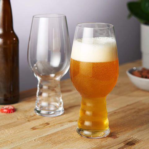 Ridged base releases carbonation for a lively pour in this glass