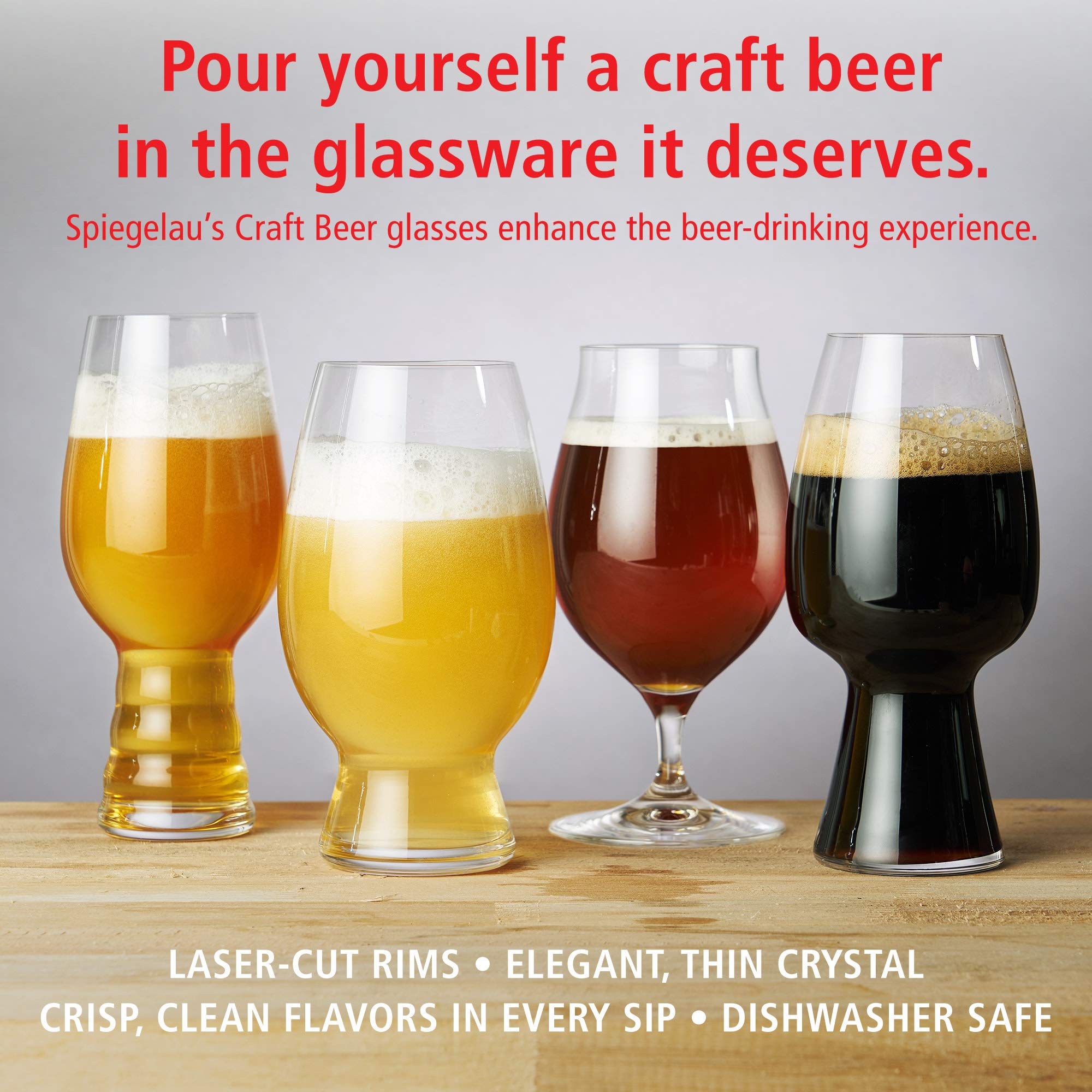 Laser-cut rim on Spiegelau IPA glass delivers precise, clean sips