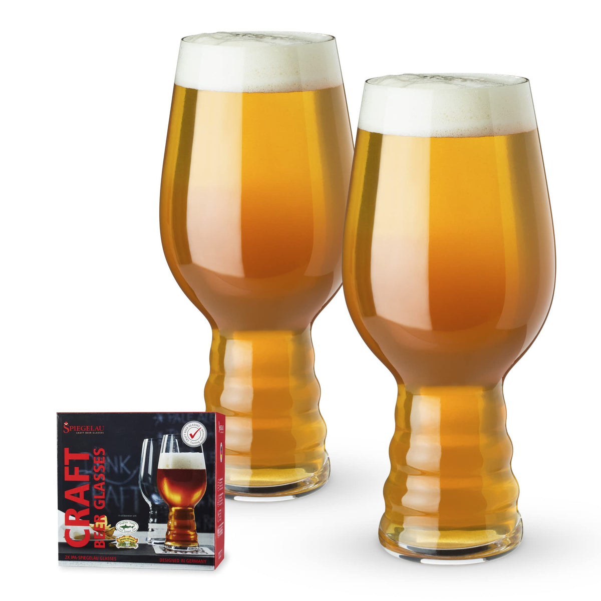 Spiegelau Craft IPA Glass pour action highlights a crisp, refreshing sip
