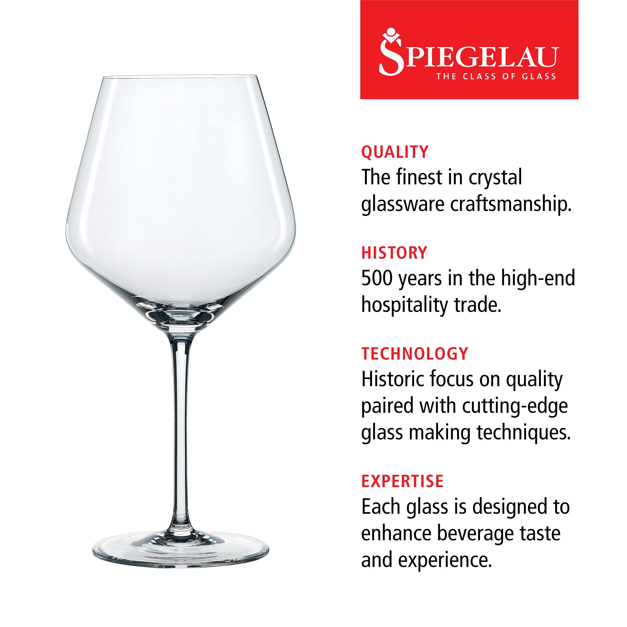 Spiegelau Style Burgundy's crystal-clear finish showcases wine color outdoors.