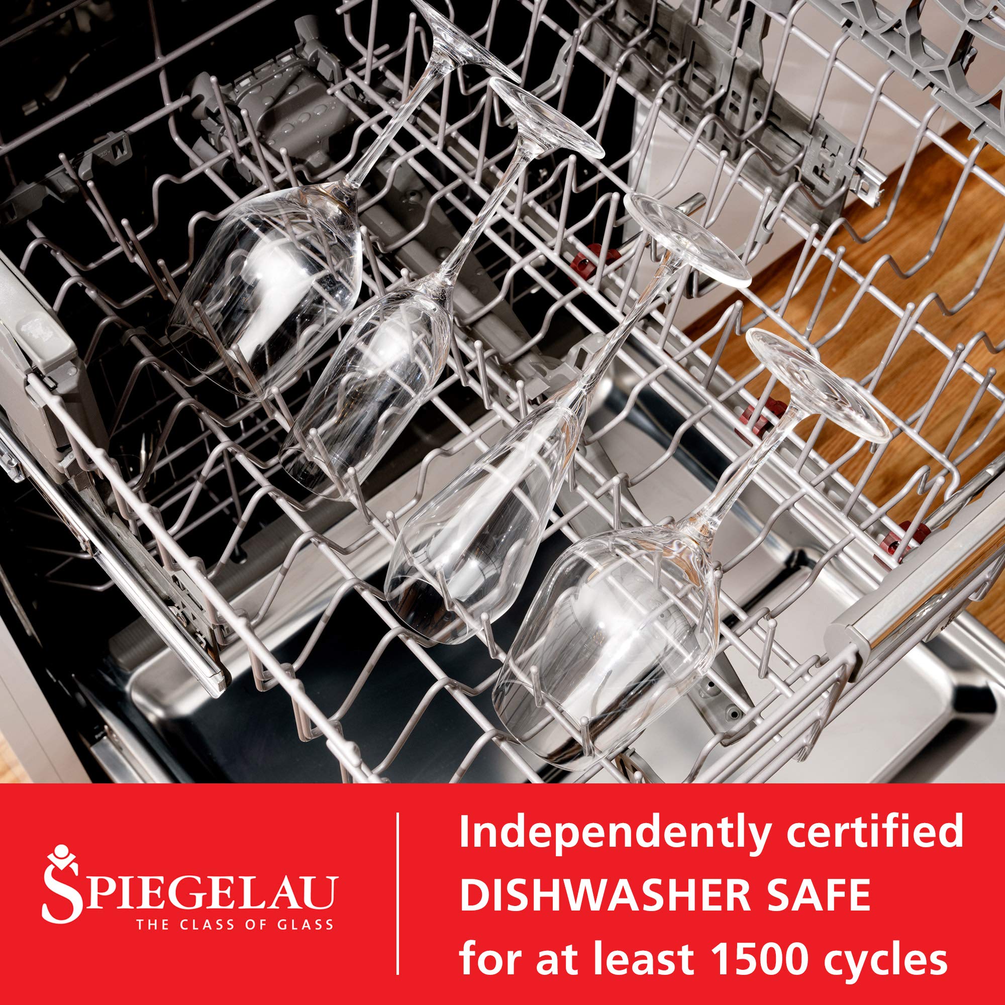Spiegelau Style Burgundy is dishwasher safe for easy care.