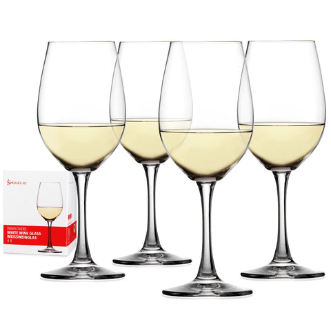 Spiegelau Wine Lovers white glass closeup shows aroma clarity for refined tasting.