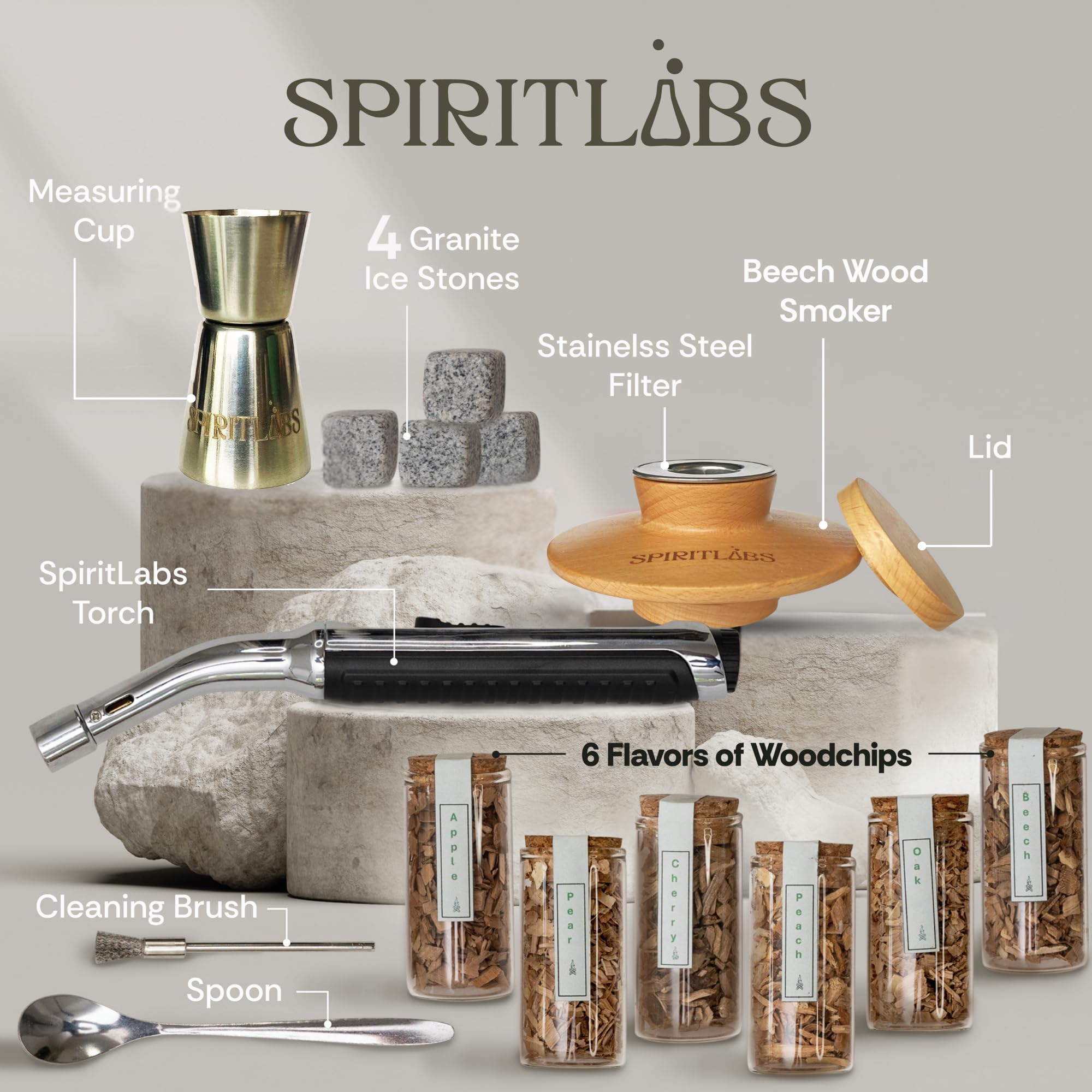 SpiritLabs premium torch in use, enabling precise smoke for drinks