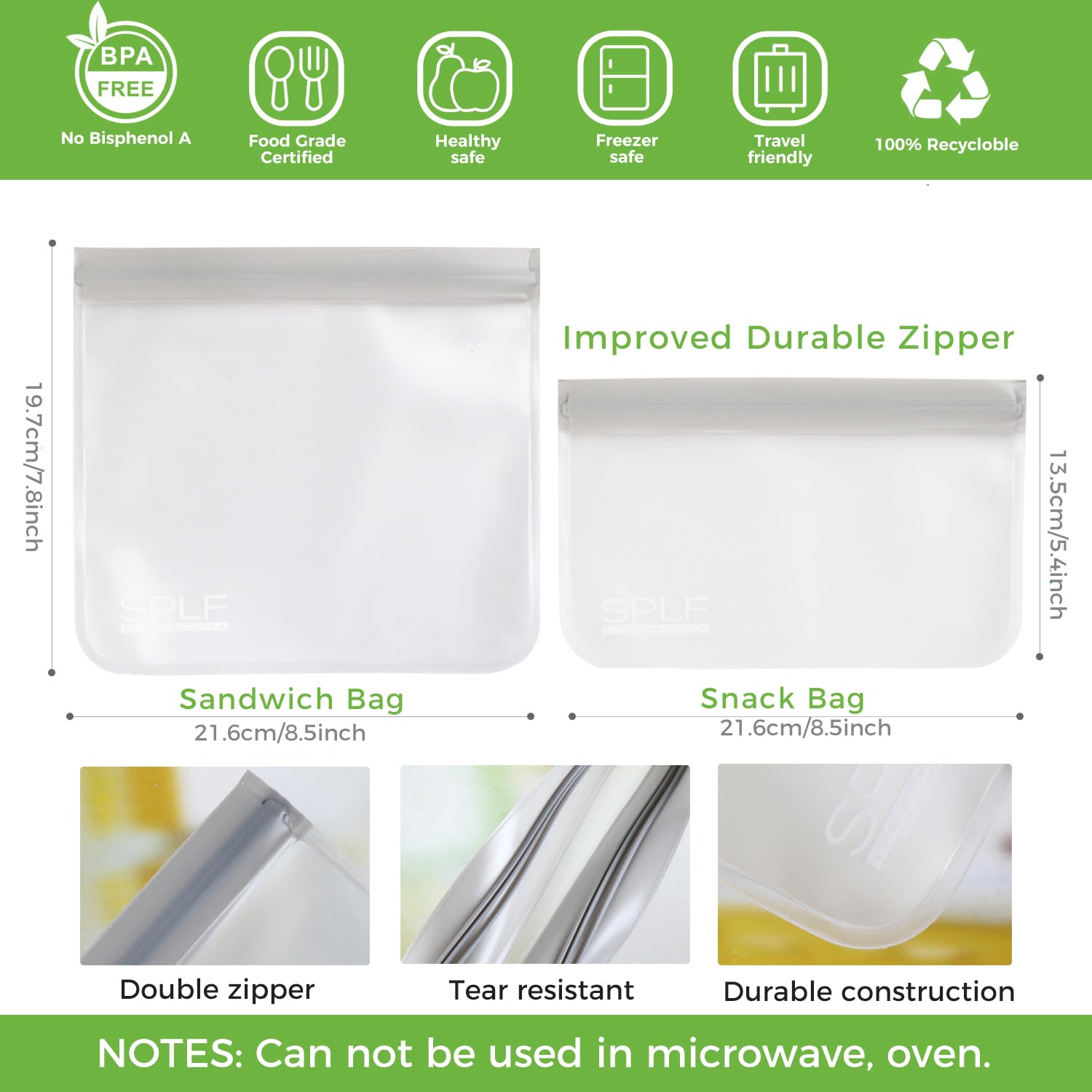 SPLF bags are dishwasher safe for easy cleaning
