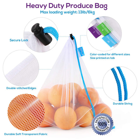 SPLF drawstring mesh bag makes bagging and storage quick and clutter-free.