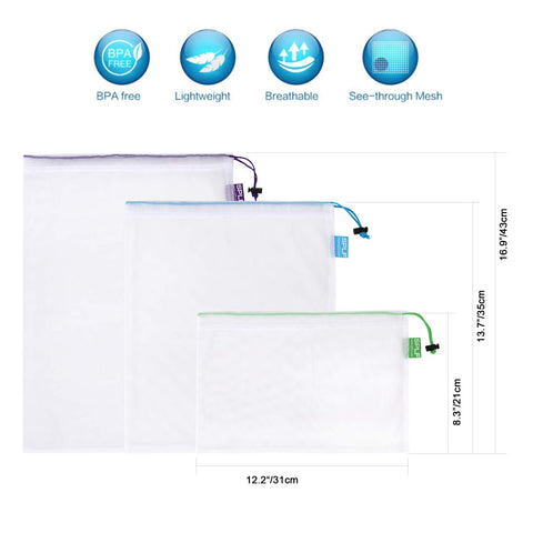SPLF food-safe mesh bag keeps produce fresh and free of BPA concerns.