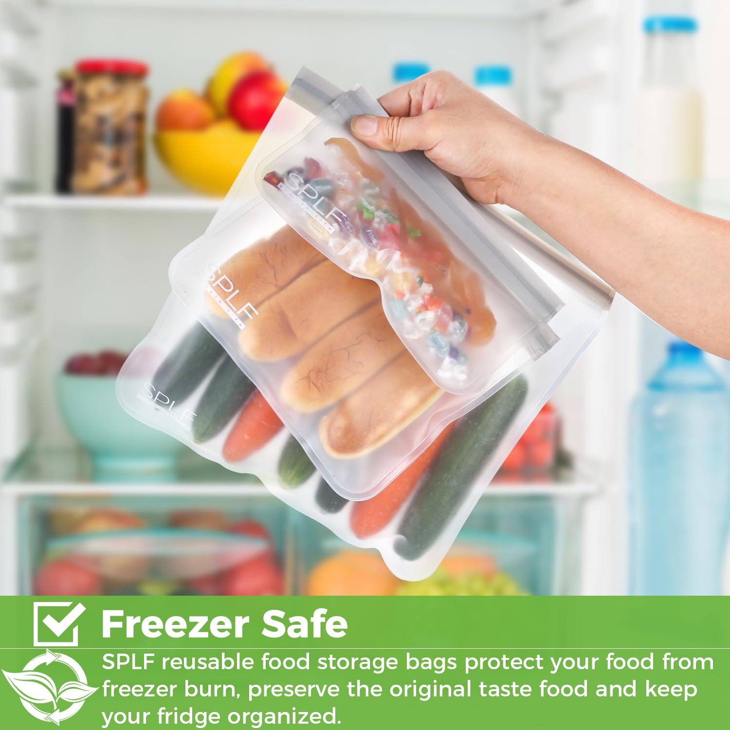 SPLF leakproof double-closure seals tightly for secure storage.