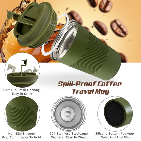 SPLMIFA 12oz mug shown on a desk, compact design for office or home.