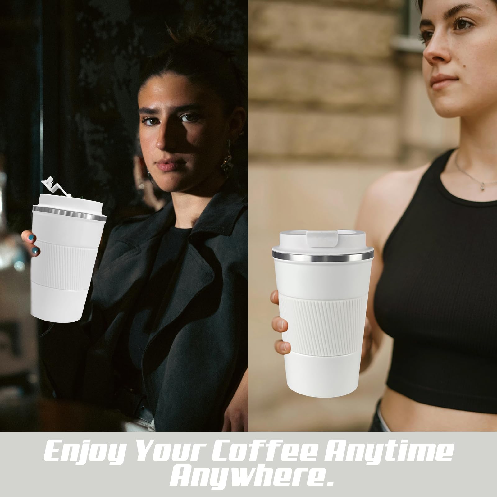SPLMIFA compact mug fits most car cup holders during travel.