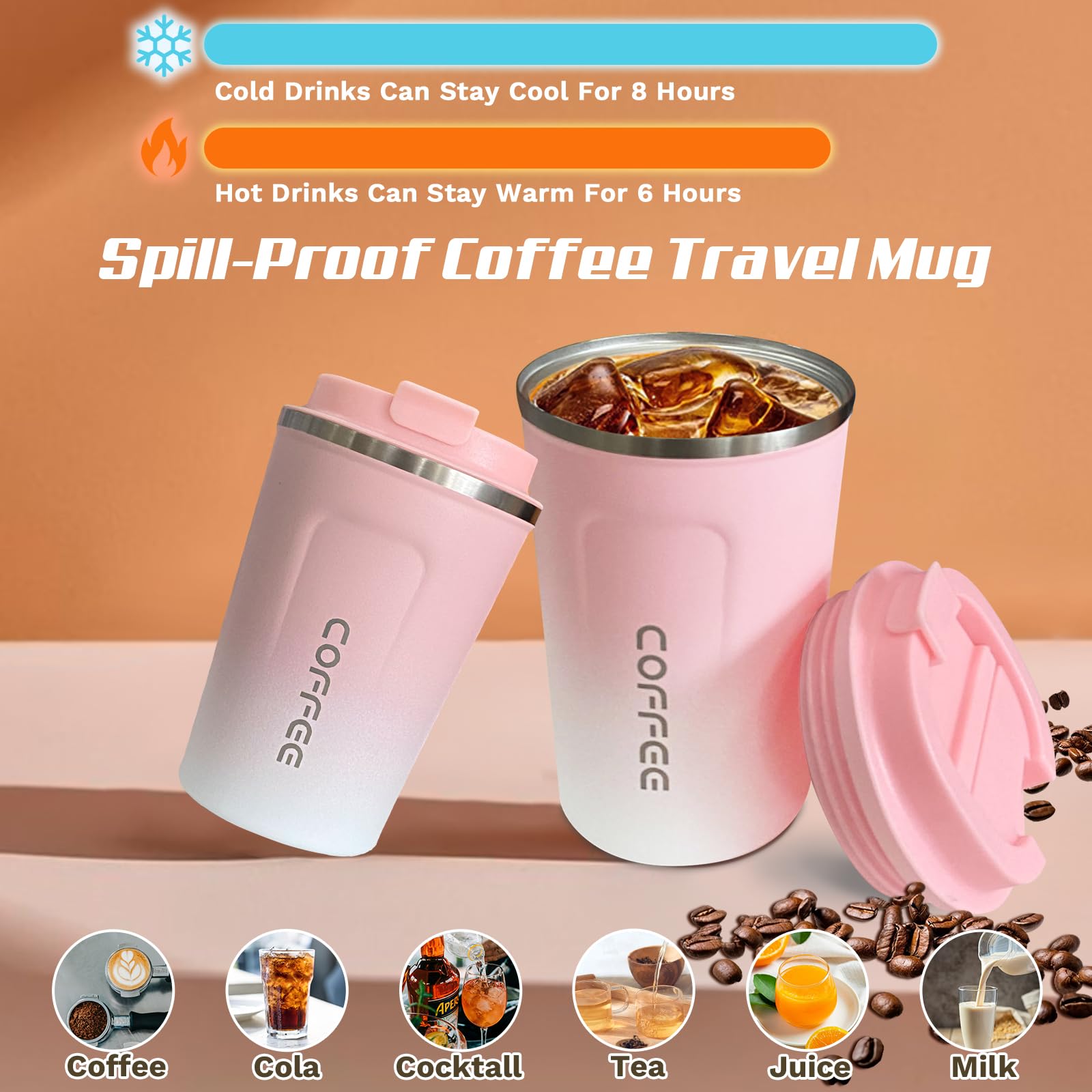 SPLMIFA 12oz stainless steel vacuum tumbler shown with sleek insulated body