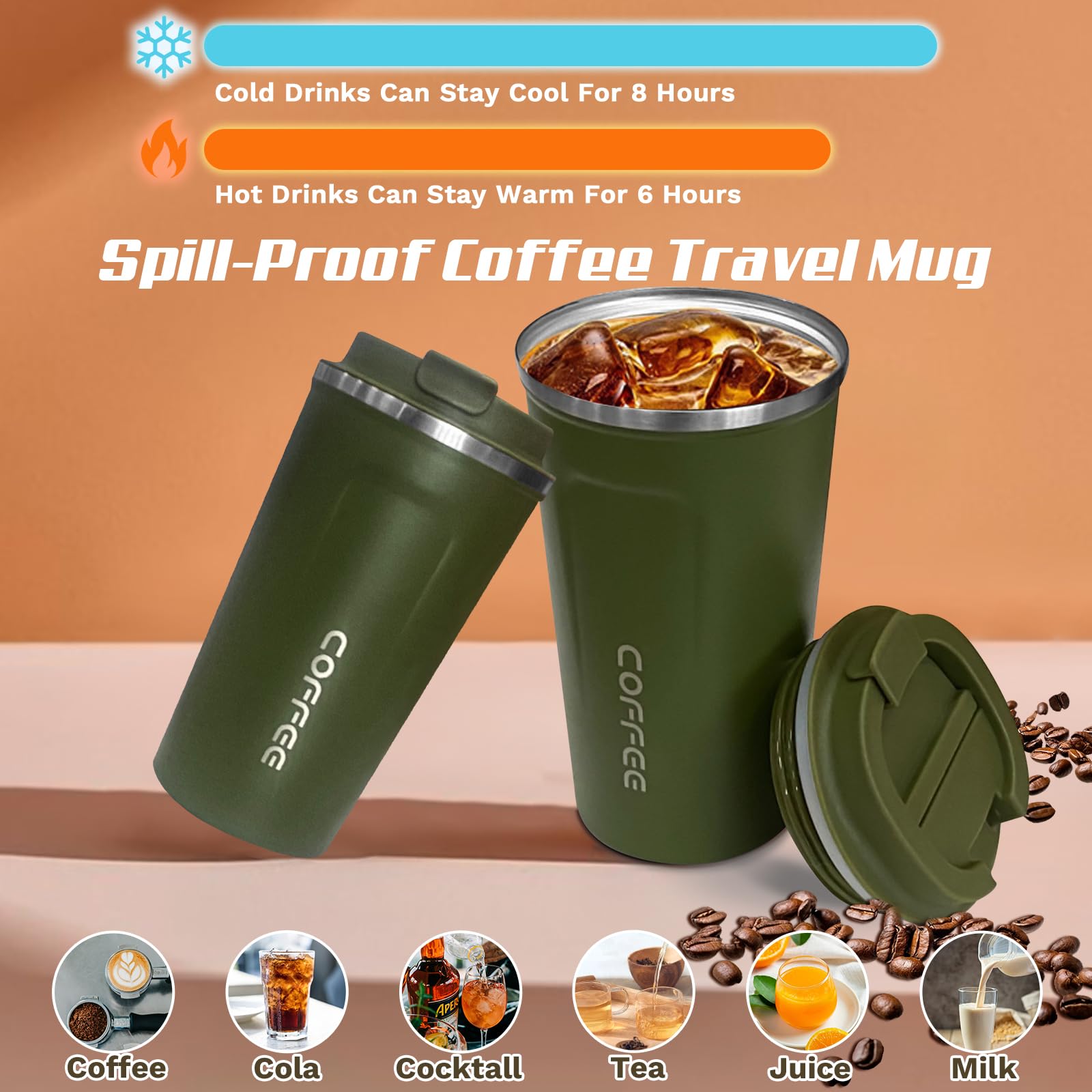 SPLMIFA stainless steel vacuum insulated 12oz mug preserves hot or cold beverages