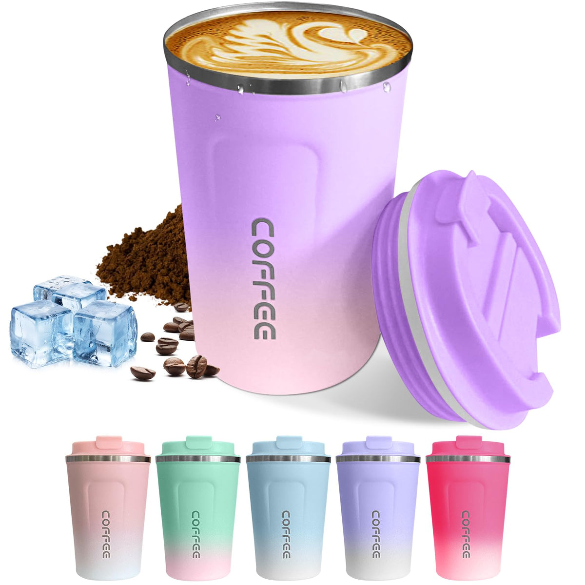 SPLMIFA travel mug with leakproof lid for secure on-the-go hot drinks.