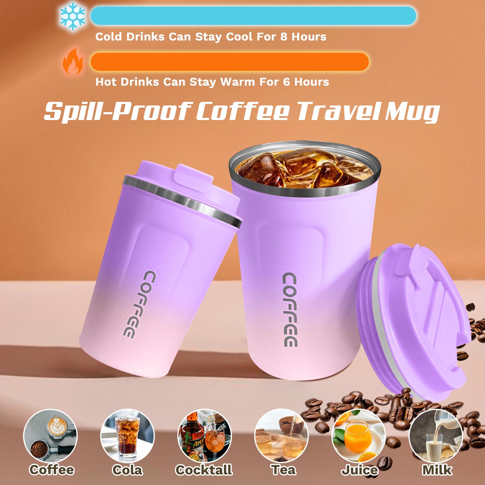 SPLMIFA 12oz mug showing double-wall insulation preserving beverage temperature.