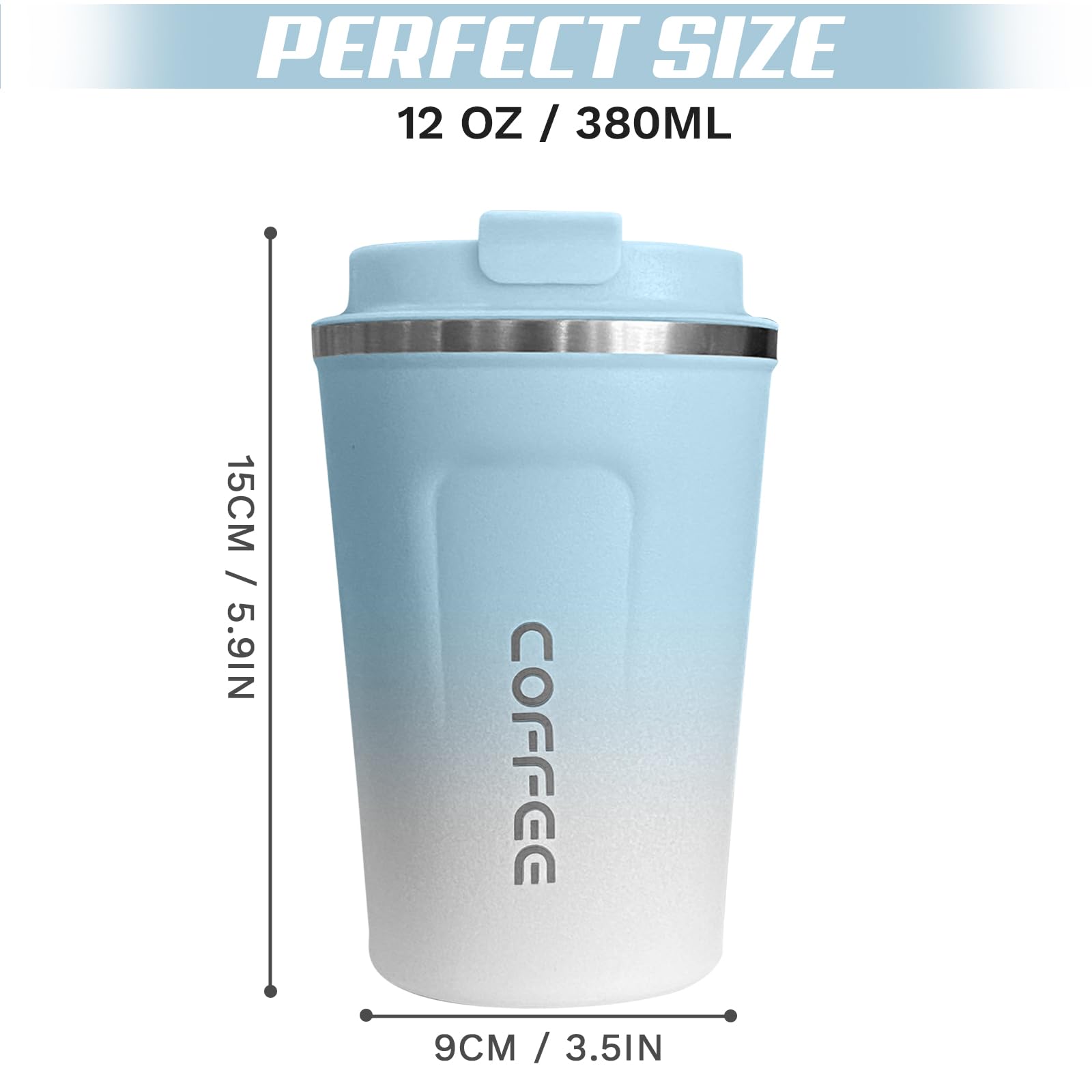 SPLMIFA blue-white wide-mouth mug for easy cleaning and ice addition