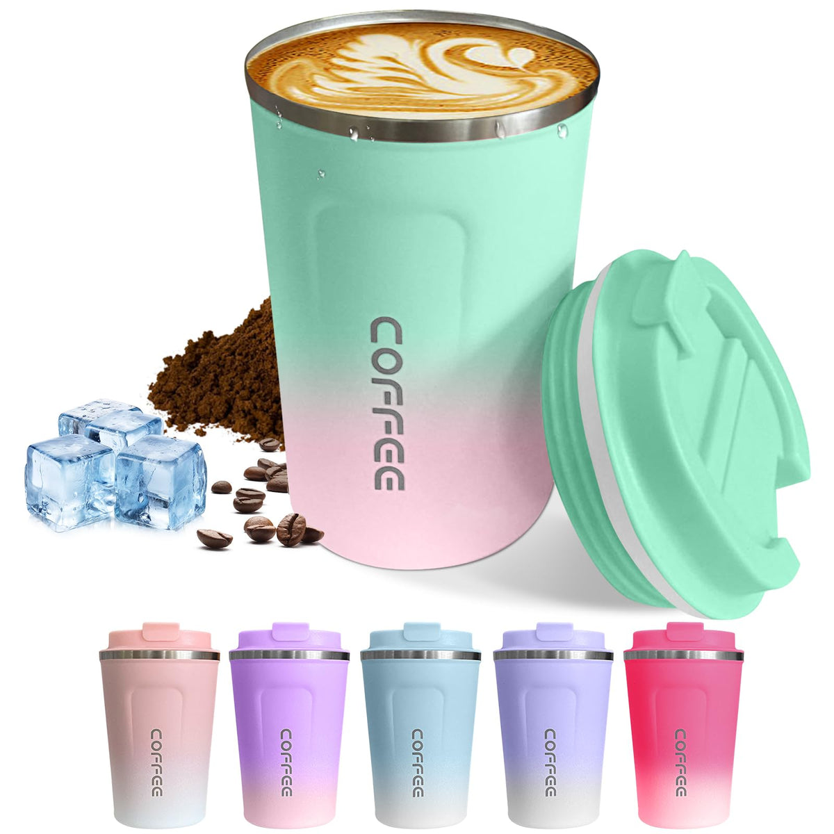 SPLMIFA travel mug 12oz leakproof lid for on-the-go coffee
