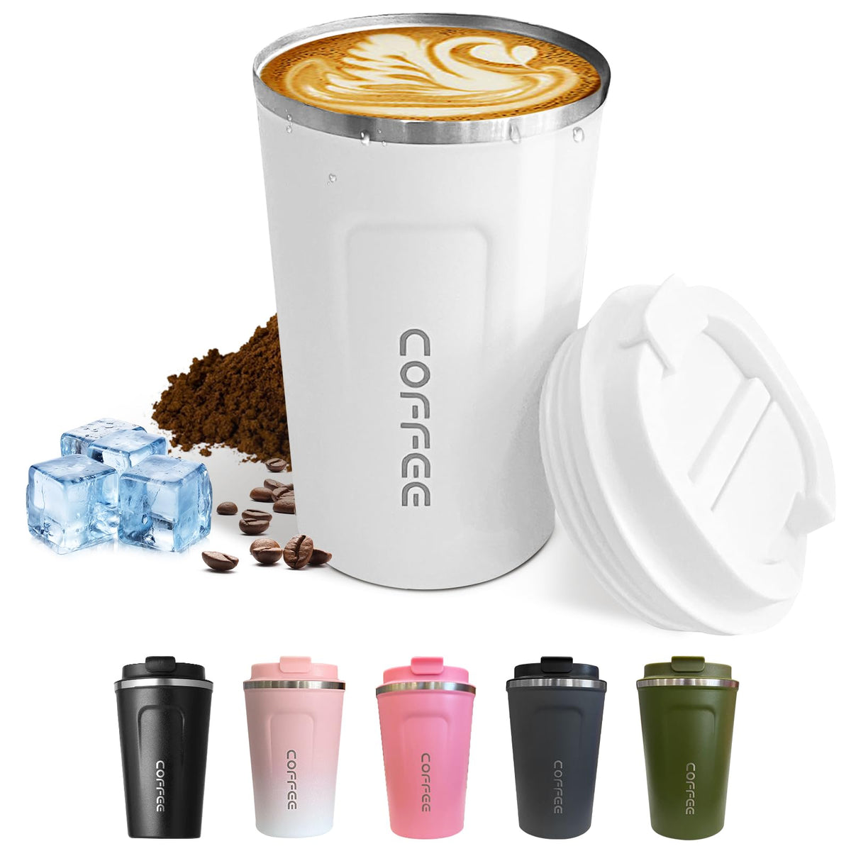 SPLMIFA travel mug 12oz with sleek design, keeps drinks hot or cold during commutes.