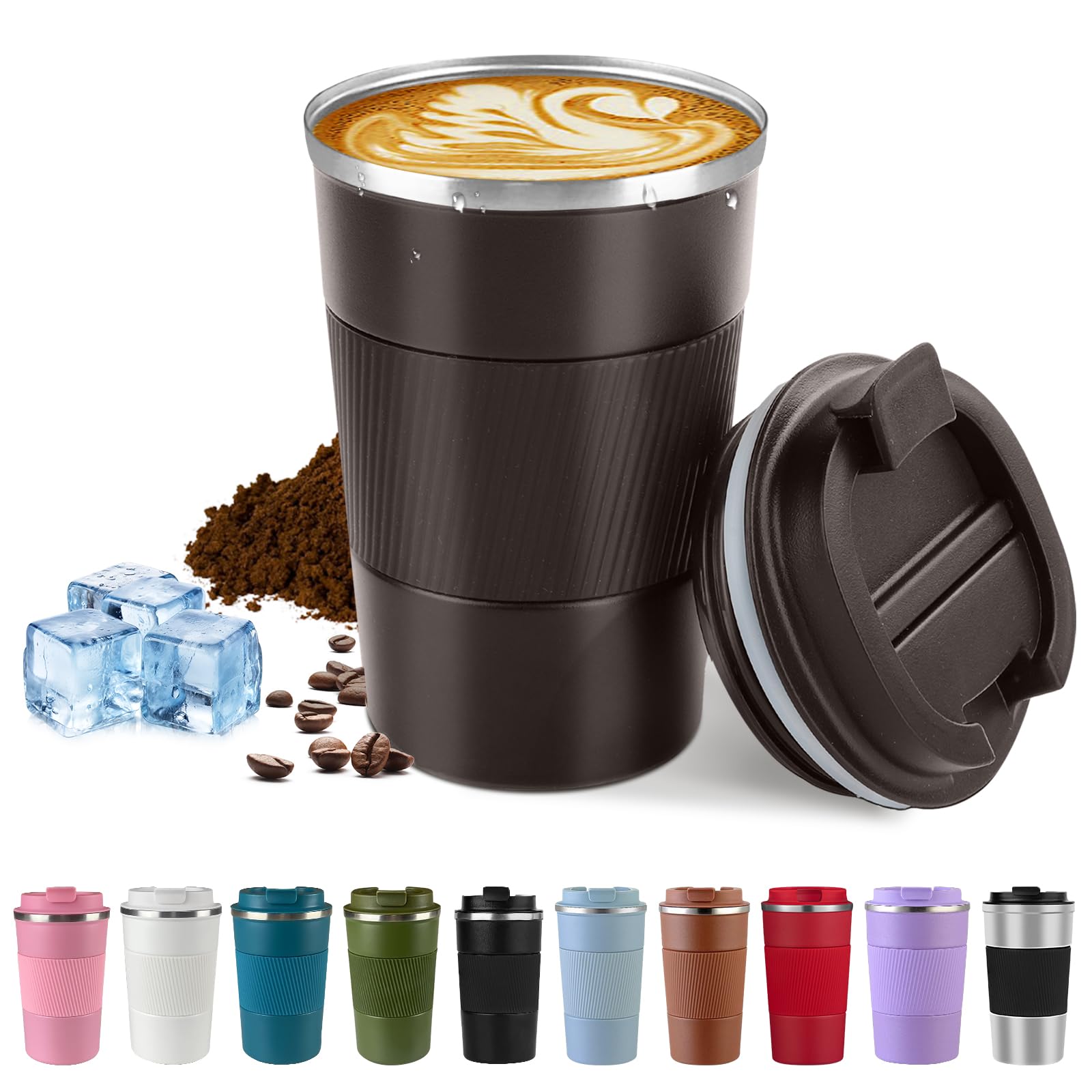 SPLMIFA travel mug with double-wall insulation keeps drinks hot for hours.