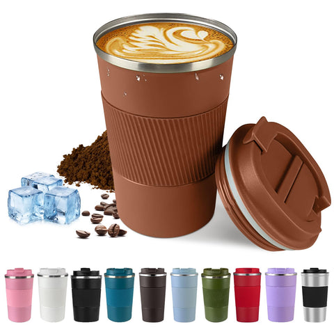 SPLMIFA travel mug with leak proof lid for on the go coffee