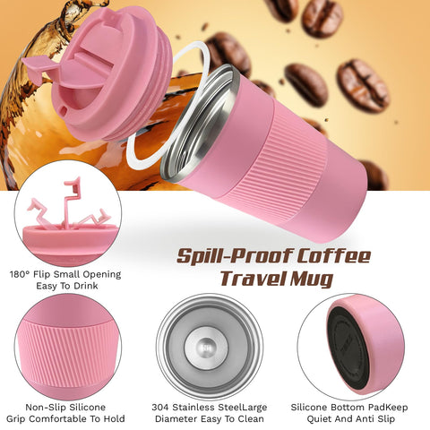 SPLMIFA mug lid open demonstrates spill-resistant design for on-the-go sipping.