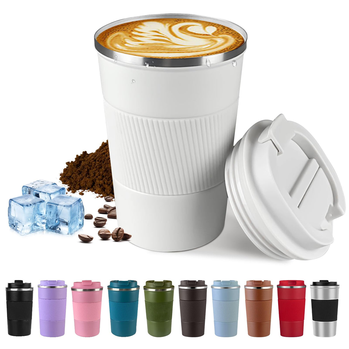 SPLMIFA vacuum-insulated travel mug with hot and cold retention.