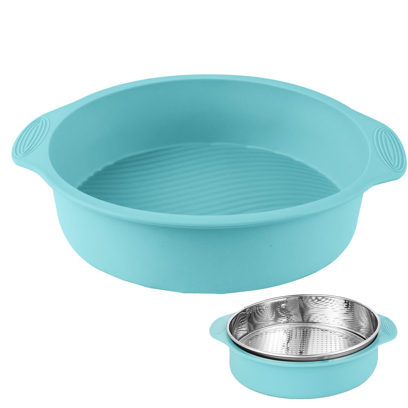Spmarkt 10-inch cheesecake pan protector fits snugly for leakproof water bath baking.