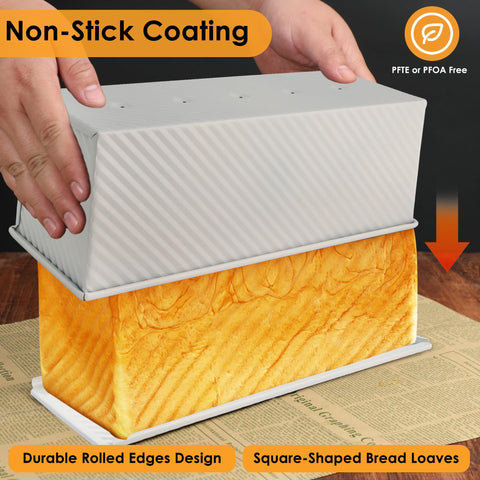 Spmarkt Premium Beige 13-inch Pullman pan features even heating with bottom vent design.
