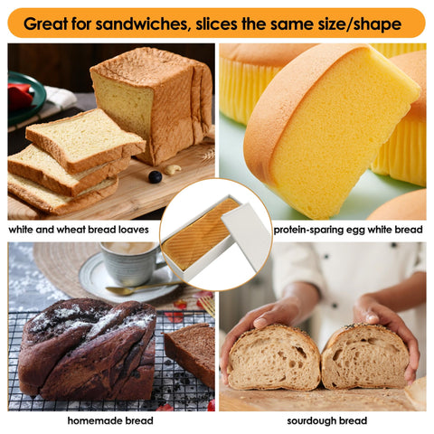 Spmarkt Premium Beige 13-inch Pullman pan adapts to bread, toast, cornbread, and meatloaf.
