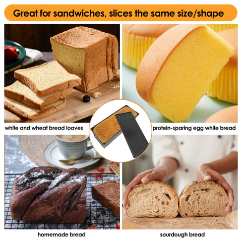 Spmarkt loaf pan includes dough scraper for precise shaping.