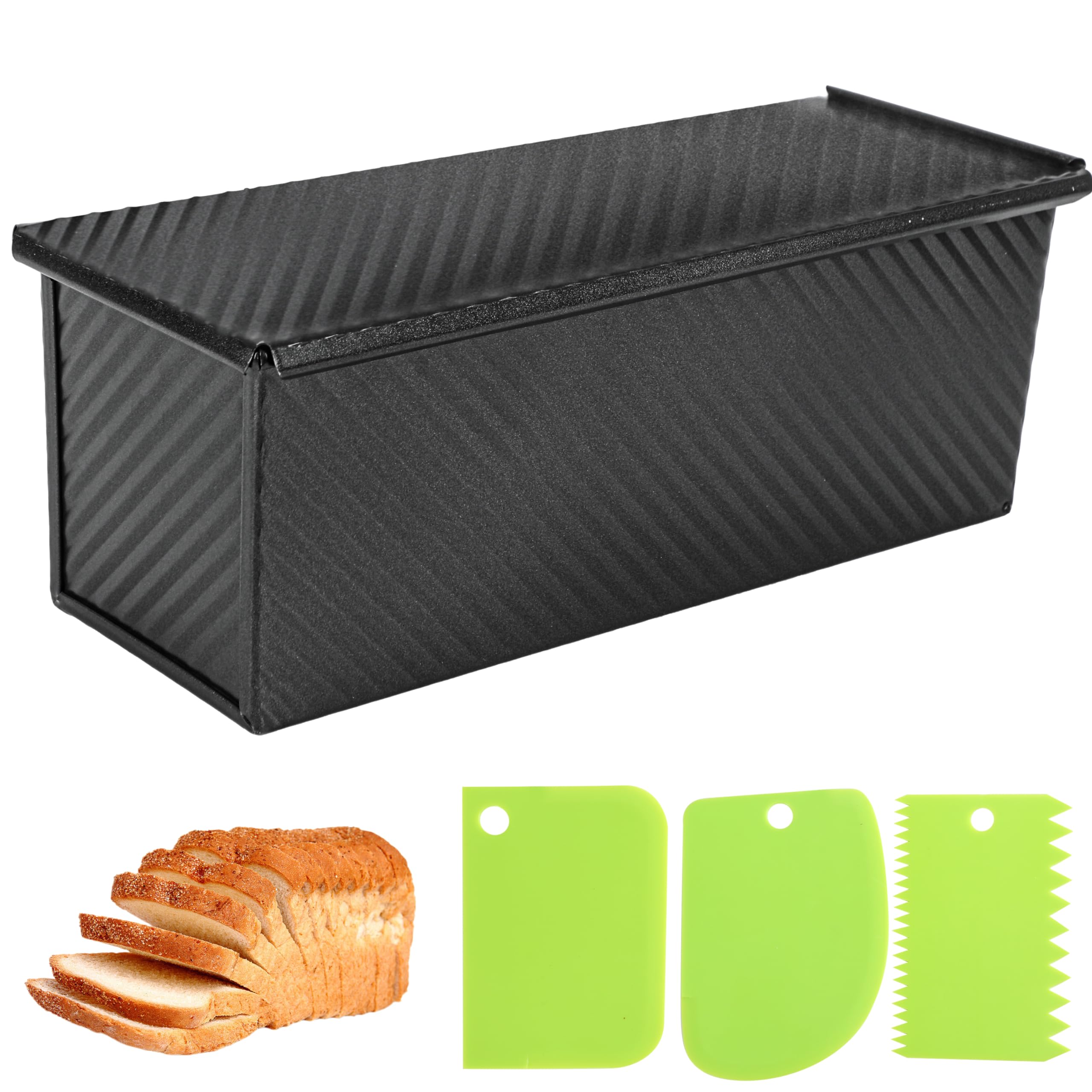 Spmarkt Pullman loaf pan with lid on for fresh, evenly baked loaves.