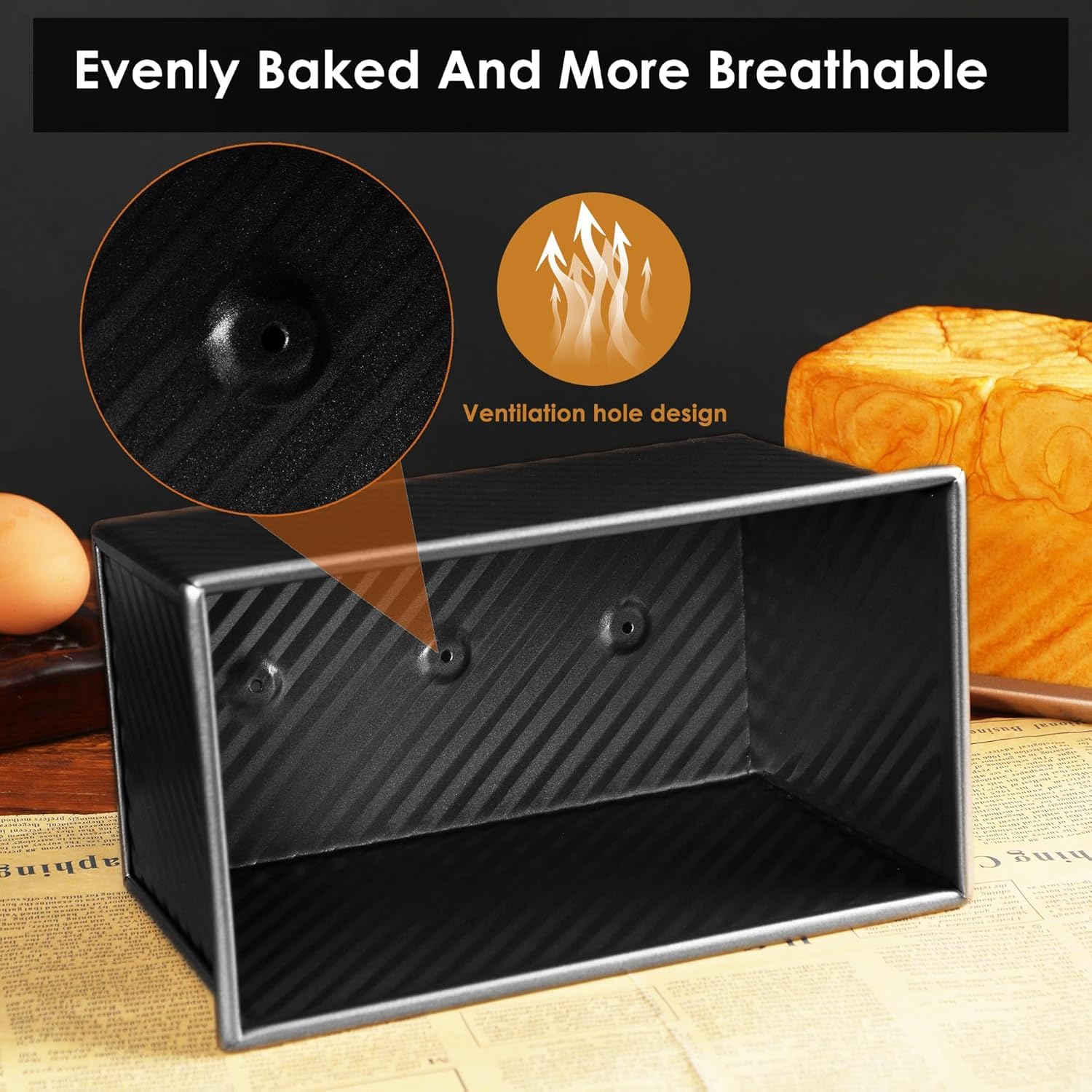 Spmarkt loaf pan with round rolled edges for secure grip.