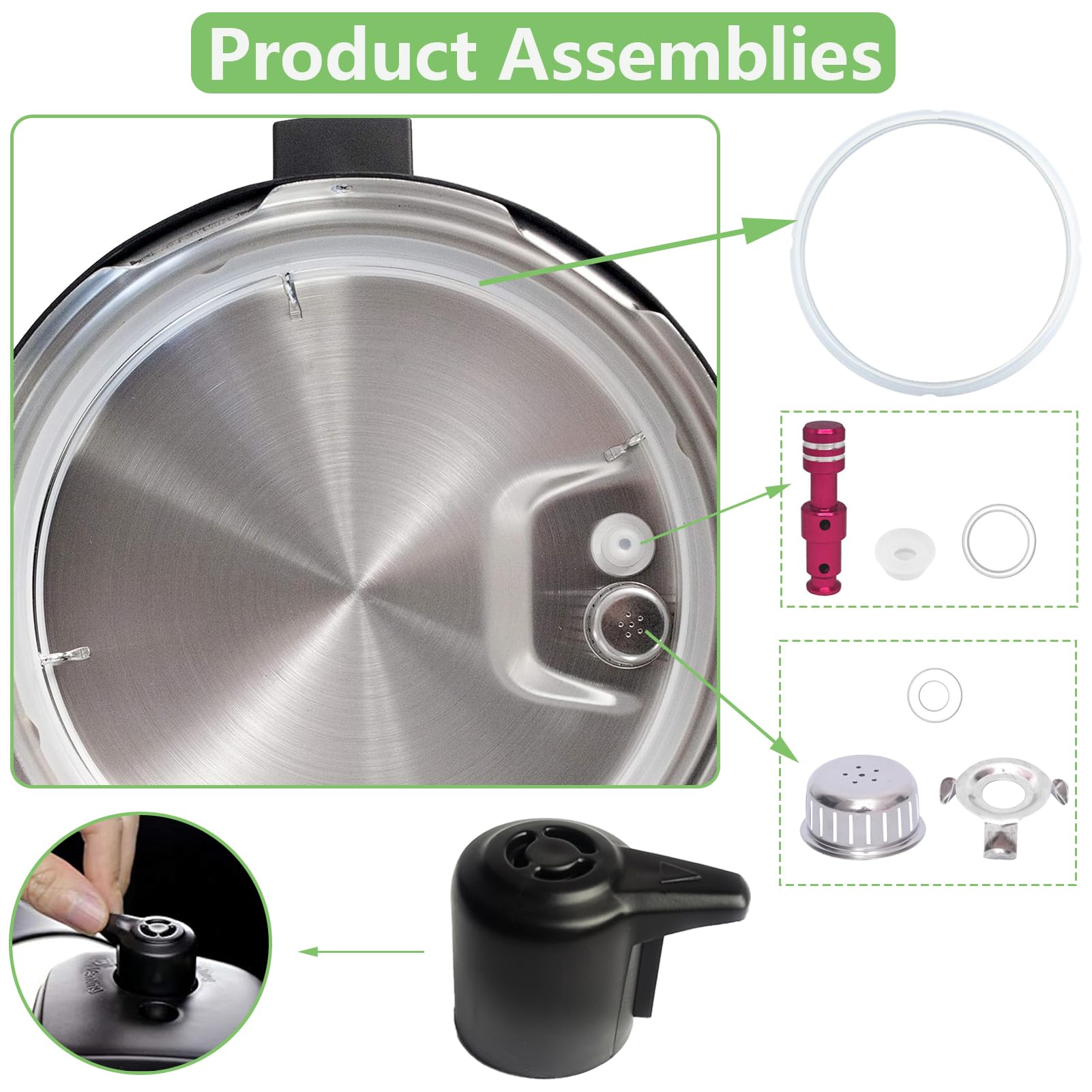 SPNKMJUJ gasket set 3x for Duo 8 Qt provides consistent sealing.