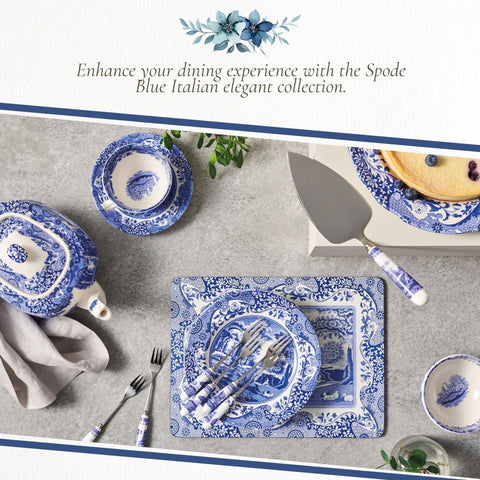 Spode Blue Italian gift-ready packaging communicates thoughtful dessert gift