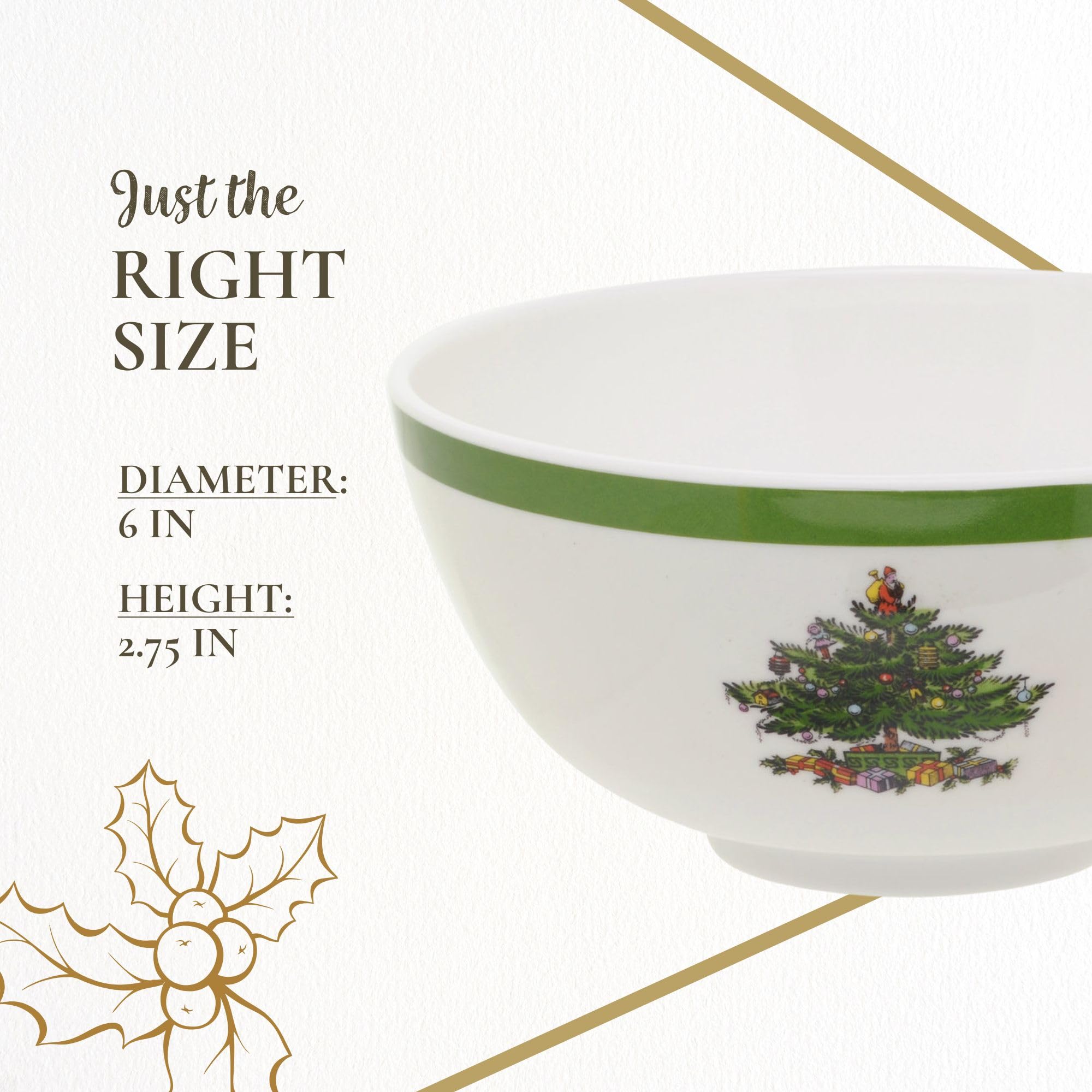 Spode bowls ideal for soups and desserts during family gatherings.