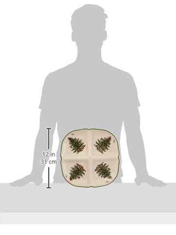 Spode Christmas Tree 11-inch diameter tray blends durability with classic holiday style.