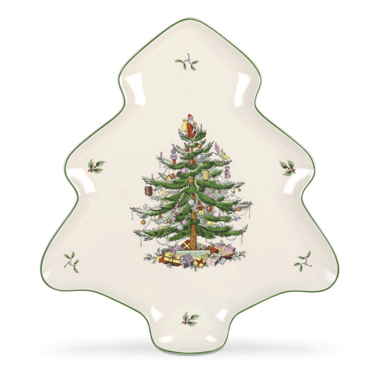 Spode Christmas Tree 14-inch platter for festive appetizers and desserts.