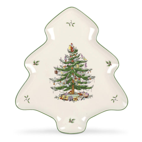 Spode Christmas Tree 14-inch platter for festive appetizers and desserts.