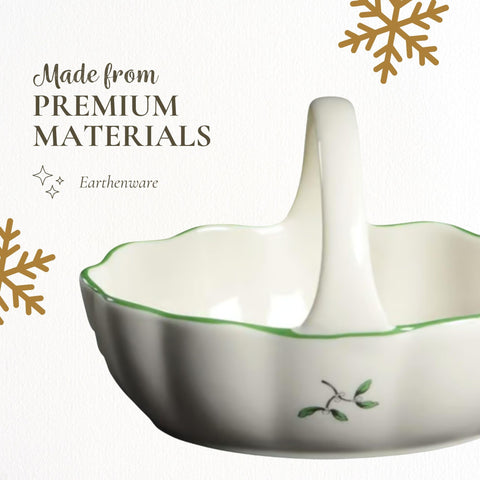 Spode Christmas Tree 6" Basket with berries creates a seasonal centerpiece.