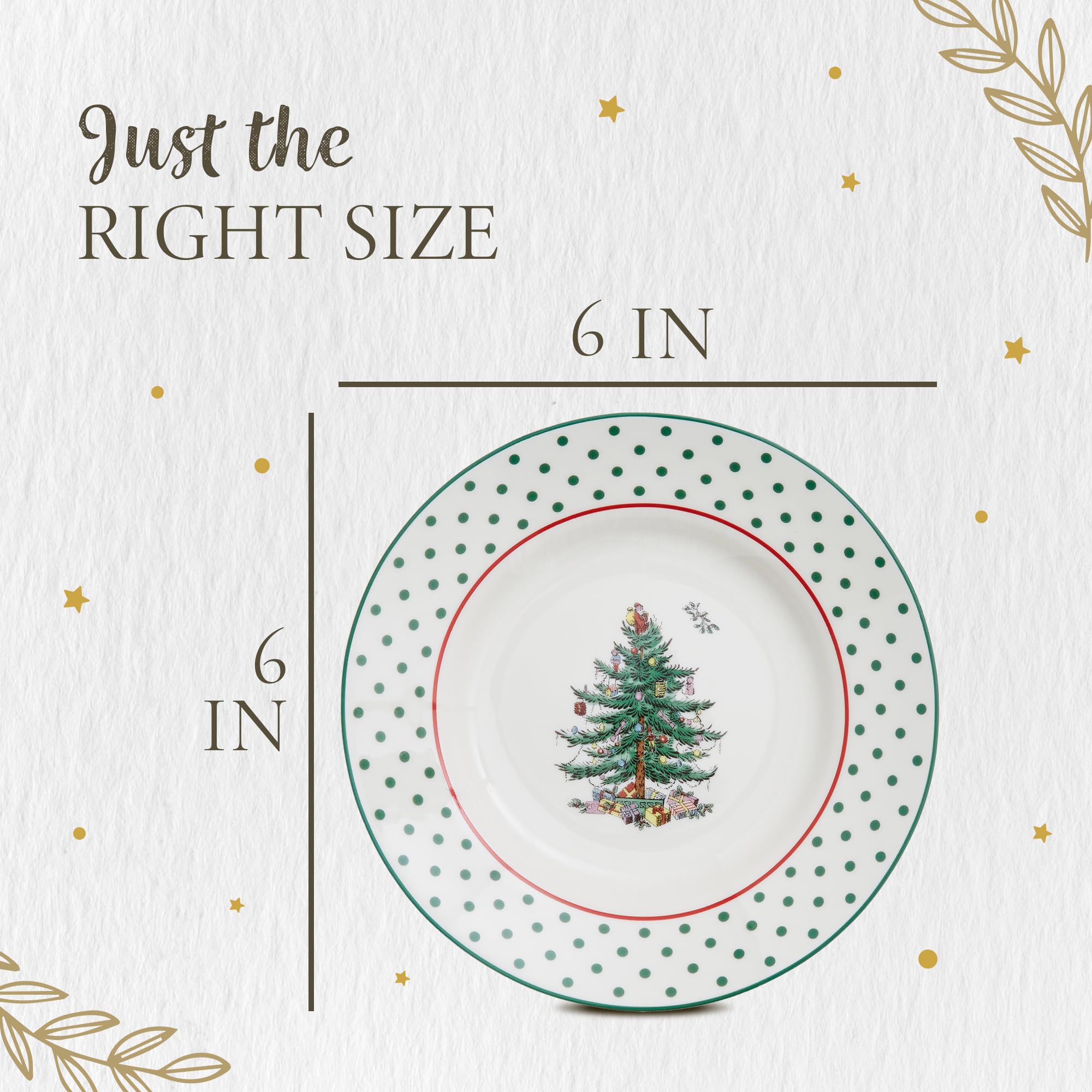 Beautiful Christmas Tree theme enhances table setting.