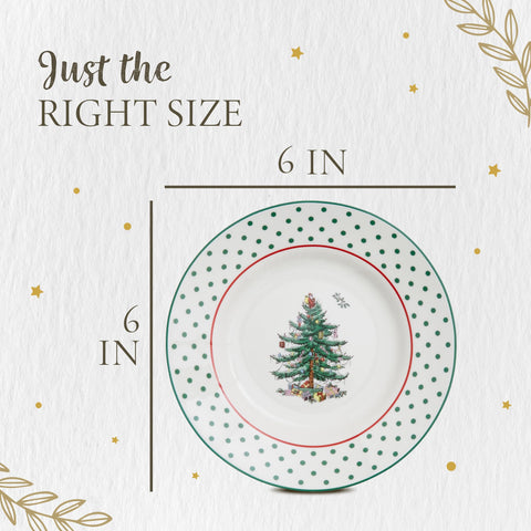 Beautiful Christmas Tree theme enhances table setting.